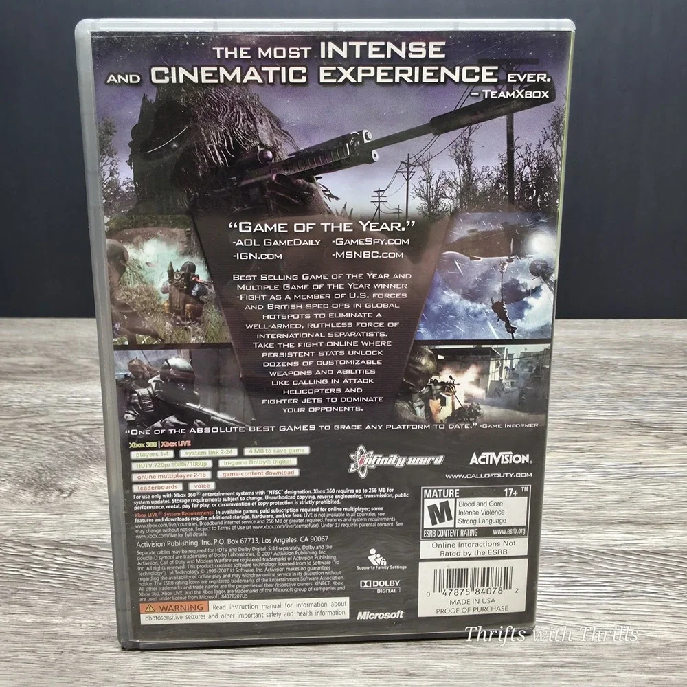 Call of Duty 4: Modern Warfare Platinum Hits (Microsoft Xbox 360, 2010) - Tested